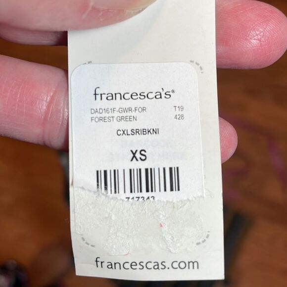 Alya from FRANCESCA’S Green Striped Ribbed knit Dress, Bodycon XS - Picture 4 of 7